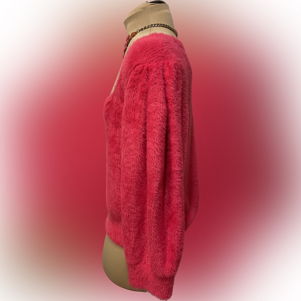 Free People Moonbeam Raspberry Pop Pink Pullover - Picture 3 of 7